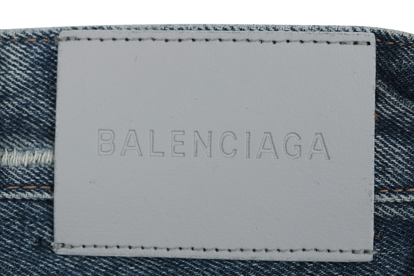 Balenciaga Distressed Wide-Leg Denim Shorts brand label