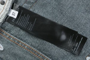 Balenciaga Distressed Wide-Leg Denim Shorts Wash label