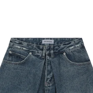 Balenciaga Distressed Wide-Leg Denim Shorts
