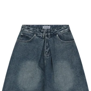 Balenciaga Distressed Wide-Leg Denim Shorts