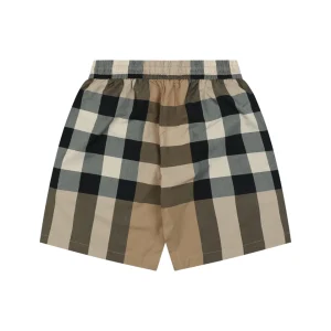Burberry Classic Check Drawstring Shorts Brown back view