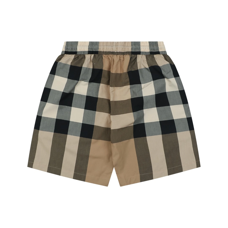 Burberry Classic Check Drawstring Shorts Brown back view