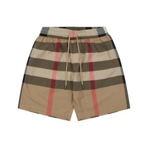 Burberry Classic Check Drawstring Shorts Brown Front view