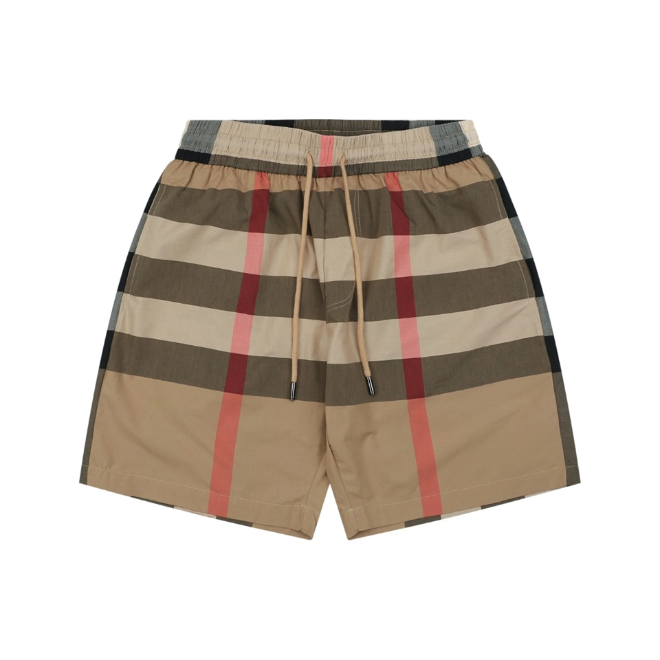 Burberry Classic Check Drawstring Shorts Brown Front view