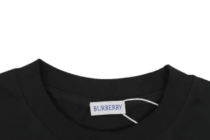 Burberry Cut-Out Check Logo T-Shirt Black Collar