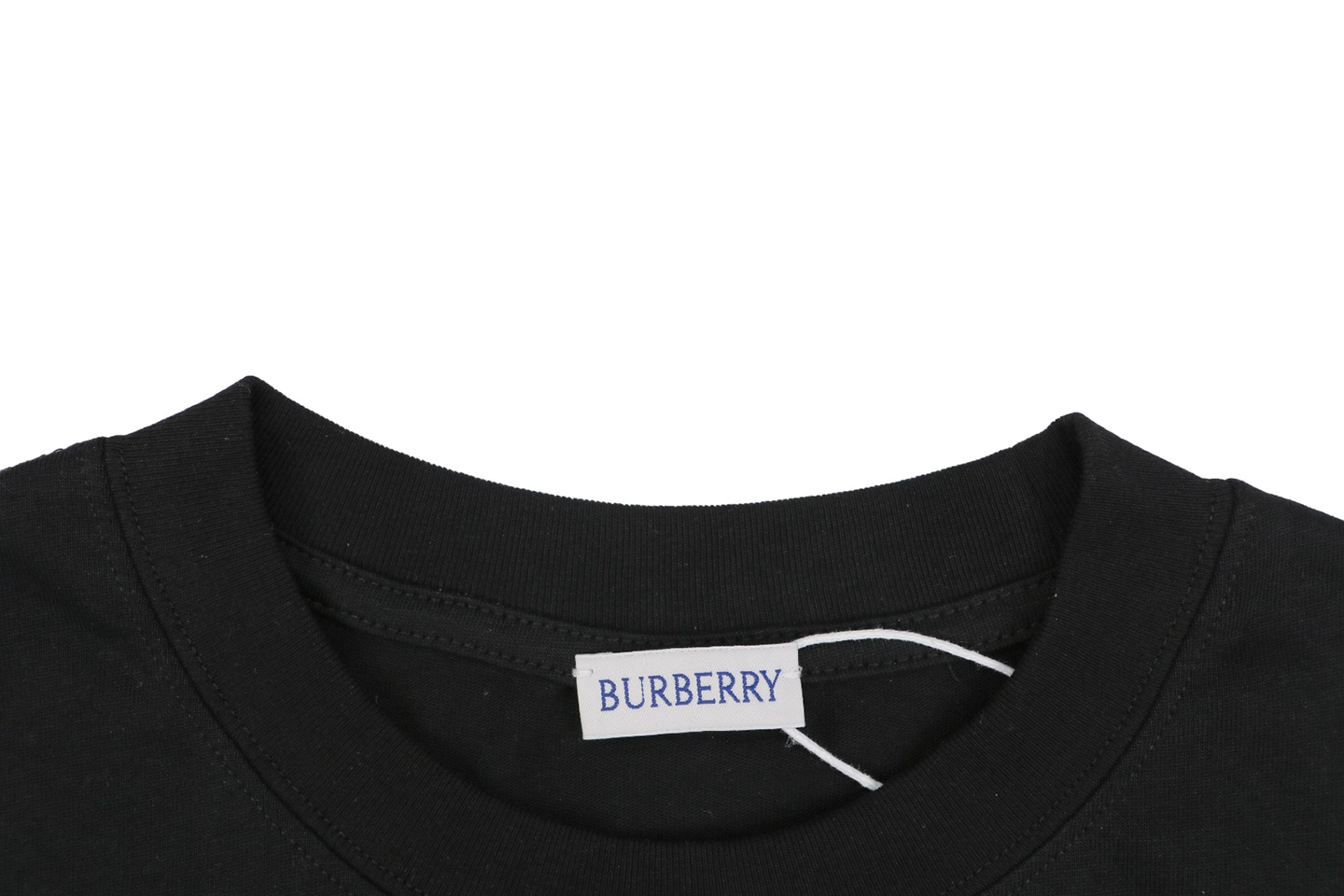 Burberry Cut-Out Check Logo T-Shirt Black Collar