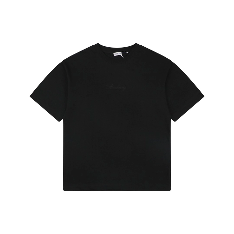 Burberry Cut-Out Check Logo T-Shirt Black Front view