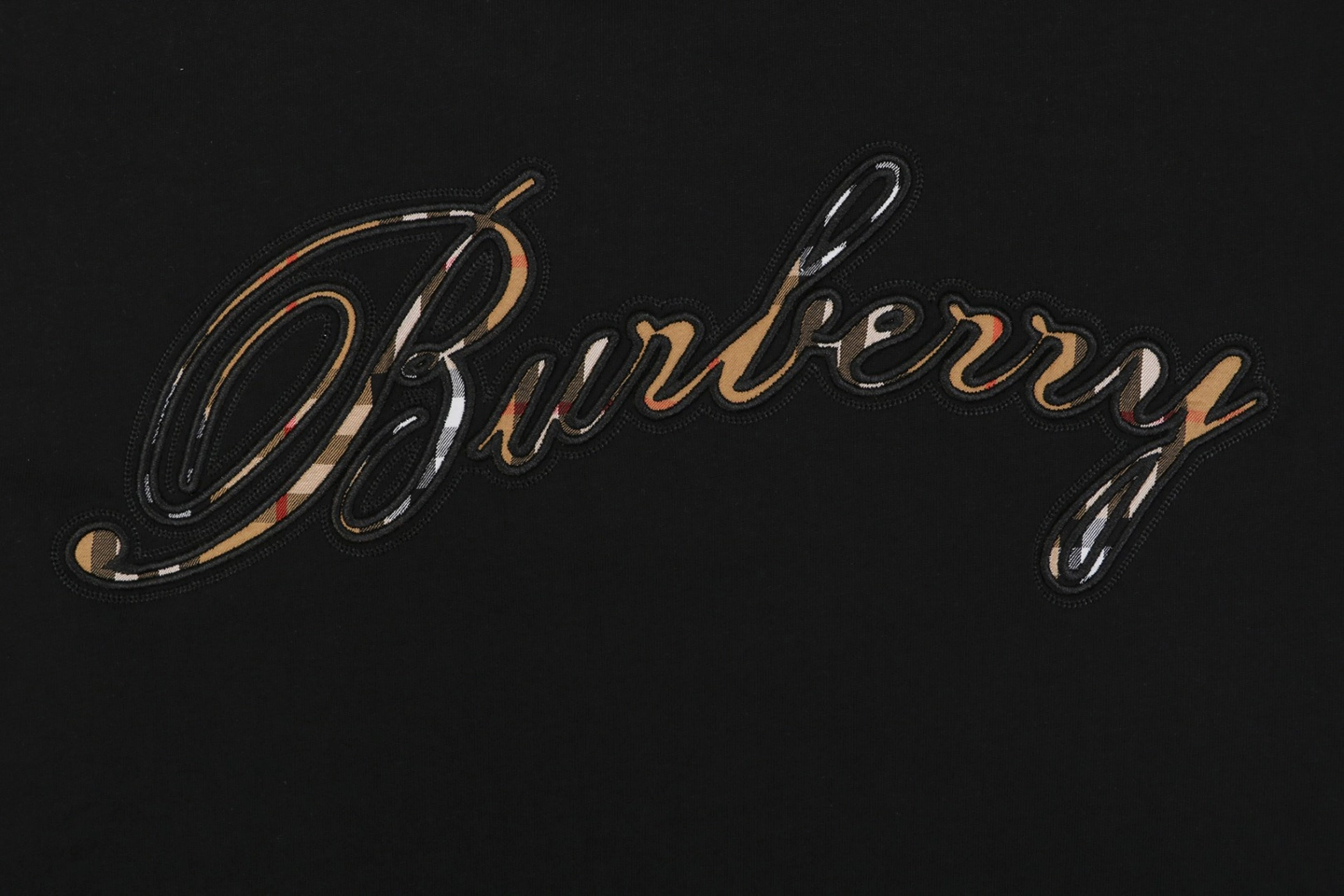 Burberry Cut-Out Check Logo T-Shirt Black Back Brand