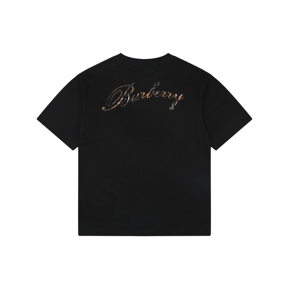 Burberry Cut-Out Check Logo T-Shirt Black back view