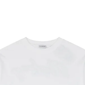 Burberry Cut-Out Check Logo T-Shirt White