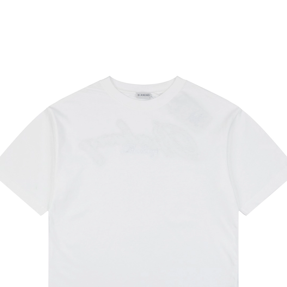 Burberry Cut-Out Check Logo T-Shirt White