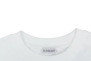 Burberry Cut-Out Check Logo T-Shirt White Collar