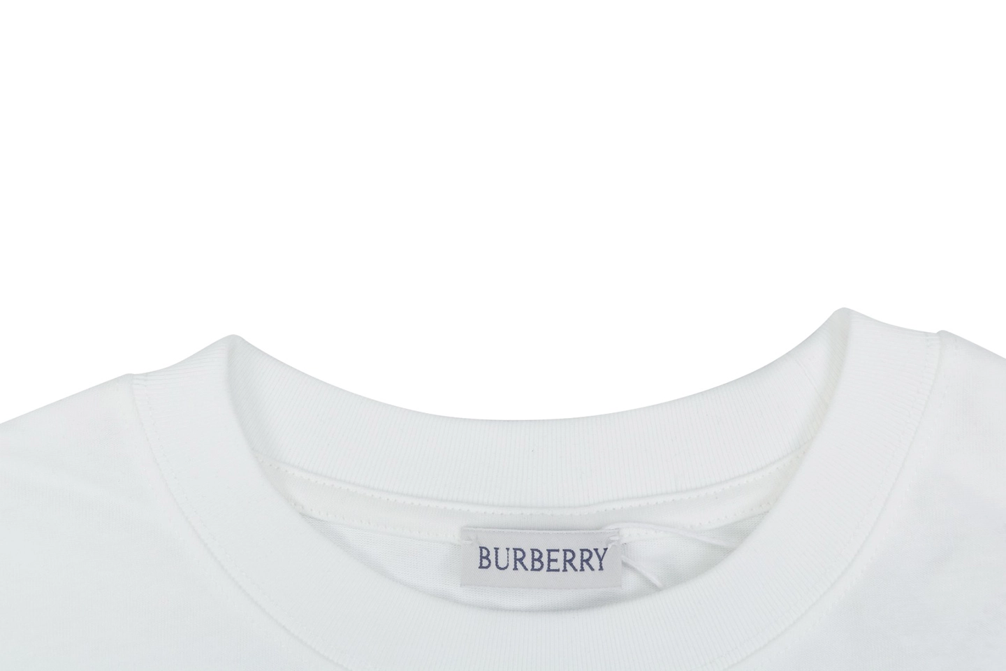 Burberry Cut-Out Check Logo T-Shirt White Collar