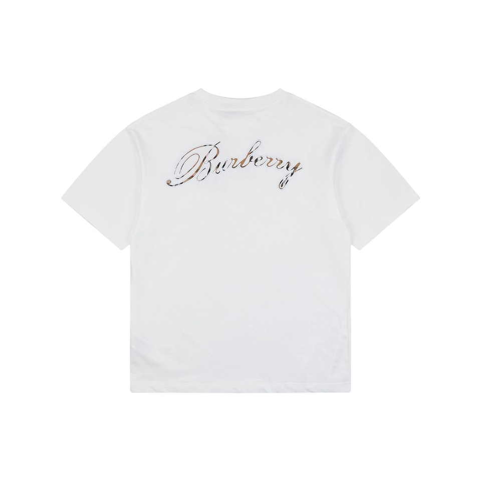 Burberry Cut-Out Check Logo T-Shirt White Back view