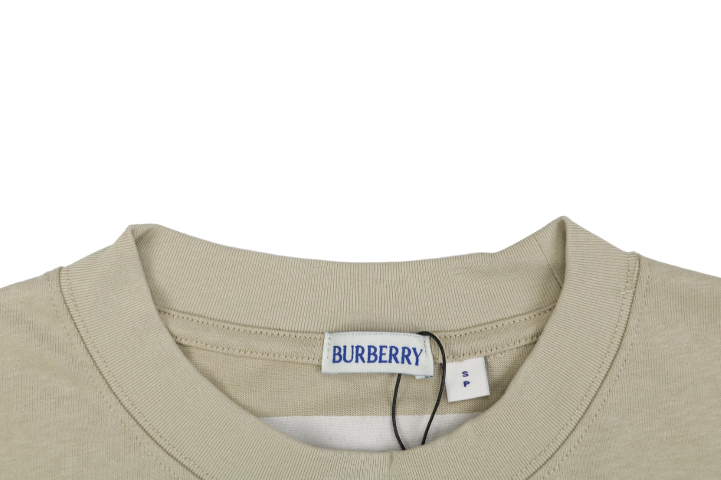 Burberry Cut-Out Check Script Logo T-Shirt Collar