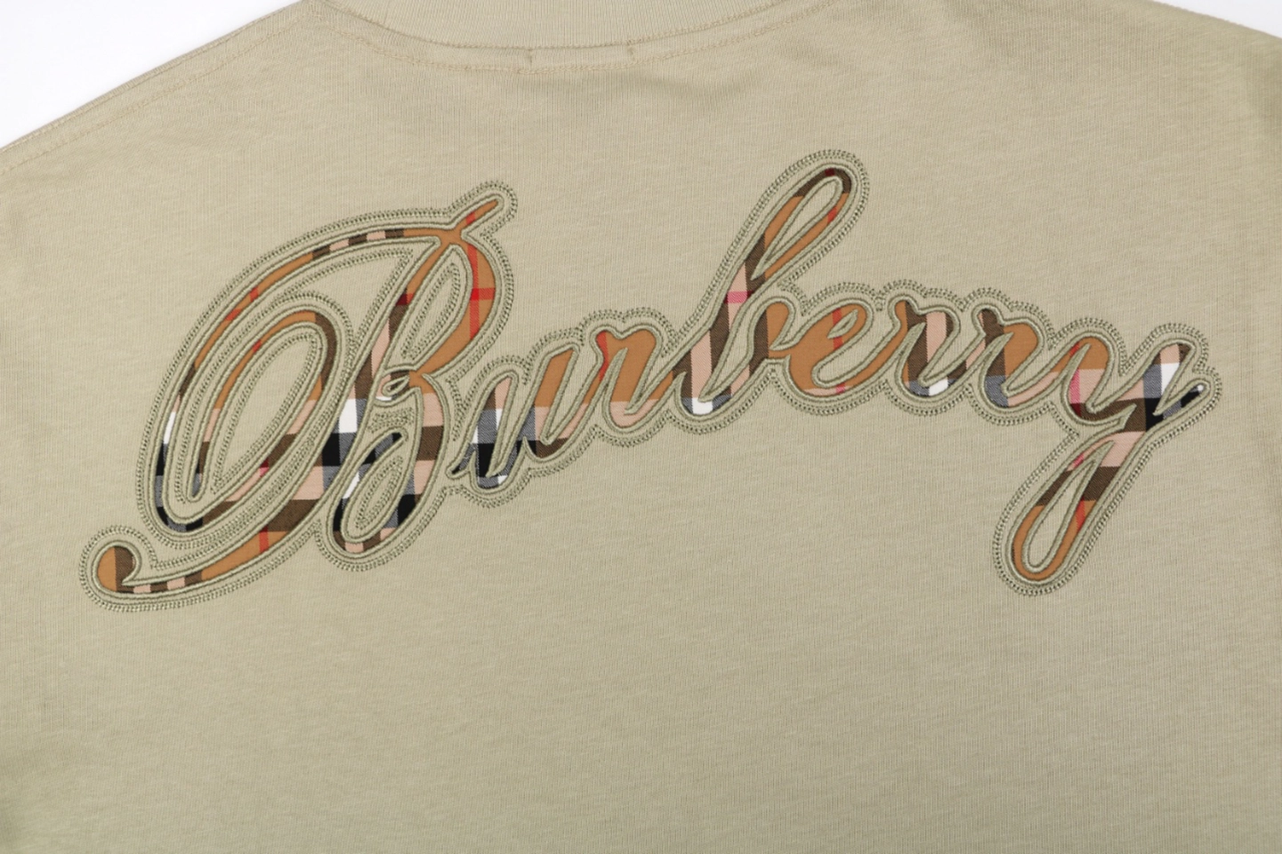 Burberry Cut-Out Check Script Logo T-Shirt Back Brand