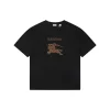 BBry Equestrian Knight Embroidered Cotton T-Shirt (Black/White)