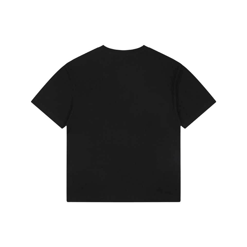 Burberry Equestrian Knight Embroidered Cotton T-Shirt Black Back view