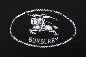 Burberry Equestrian Knight Logo T-Shirt Black Front Print