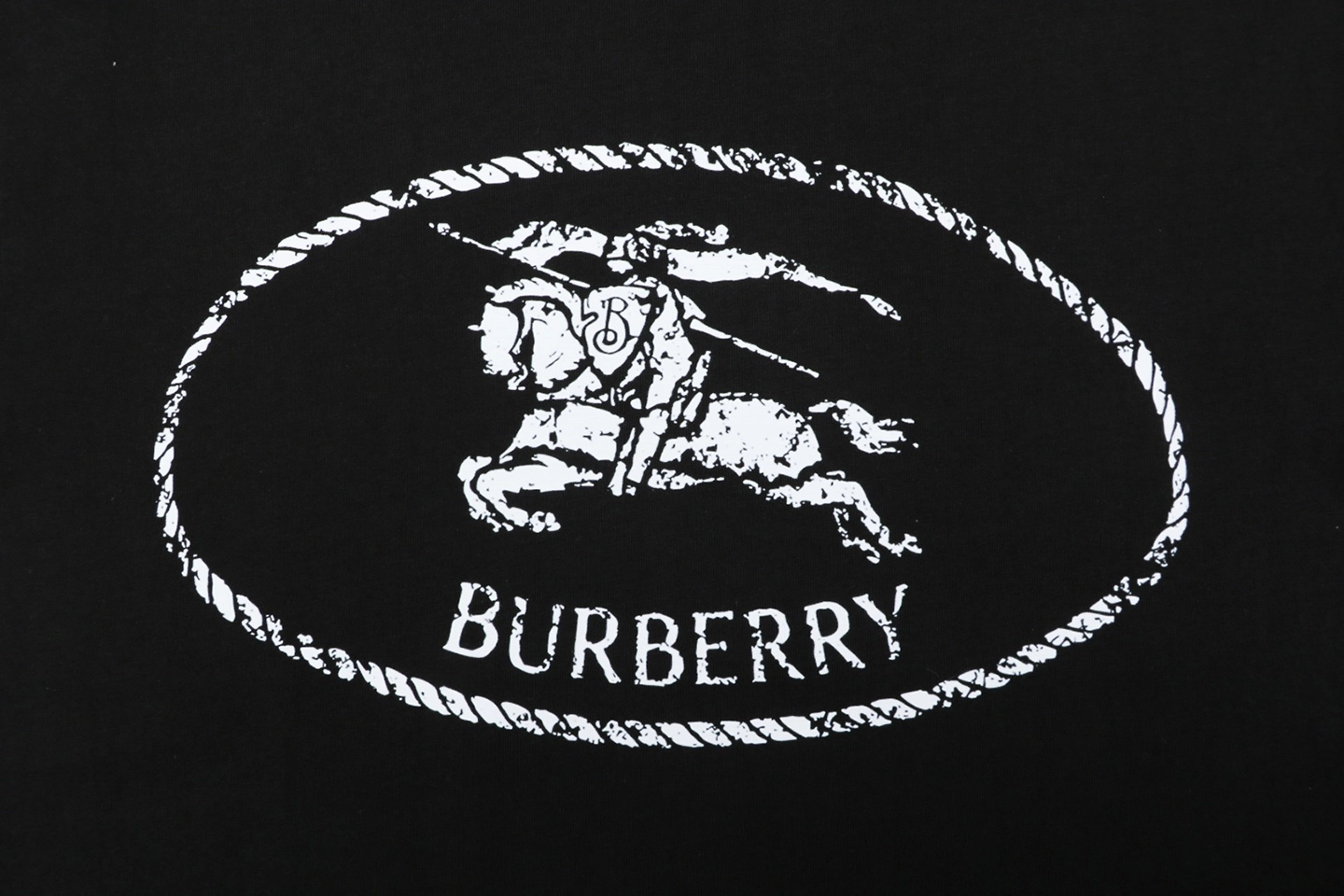 Burberry Equestrian Knight Logo T-Shirt Black Front Print