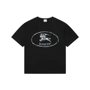 Burberry Equestrian Knight Logo T-Shirt Black Front view