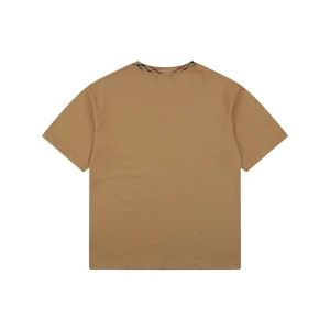 Burberry Vintage Check Collar Cotton T-Shirt Brown Back view