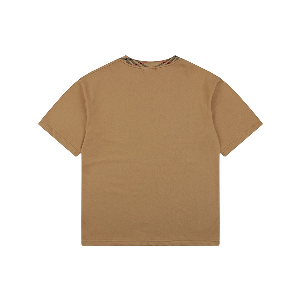 Burberry Vintage Check Collar Cotton T-Shirt Brown Back view