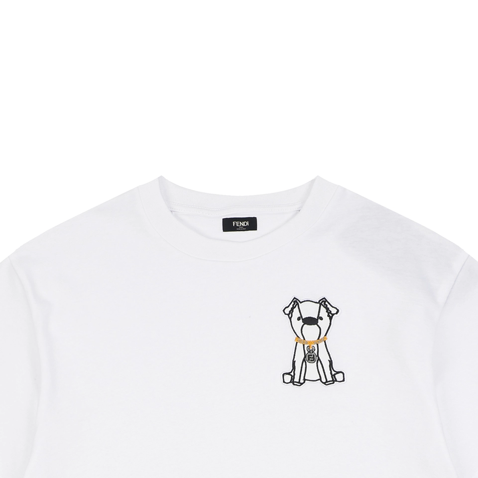 Fendi Embroidered Dog Patch T-Shirt