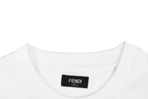 Fendi Embroidered Dog Patch T-Shirt Collar