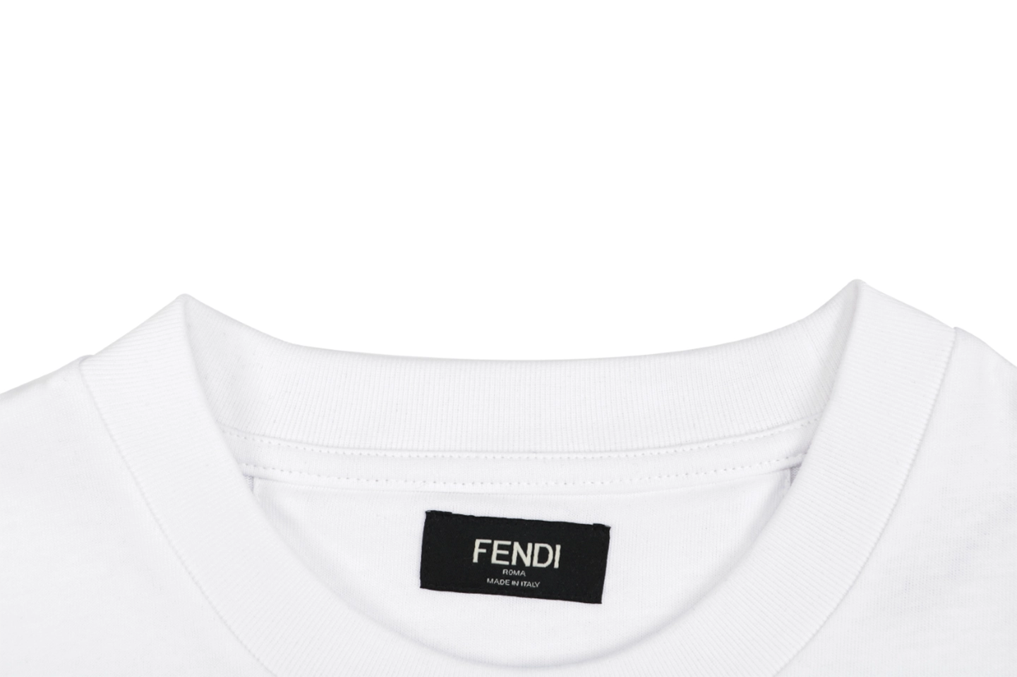 Fendi Embroidered Dog Patch T-Shirt Collar