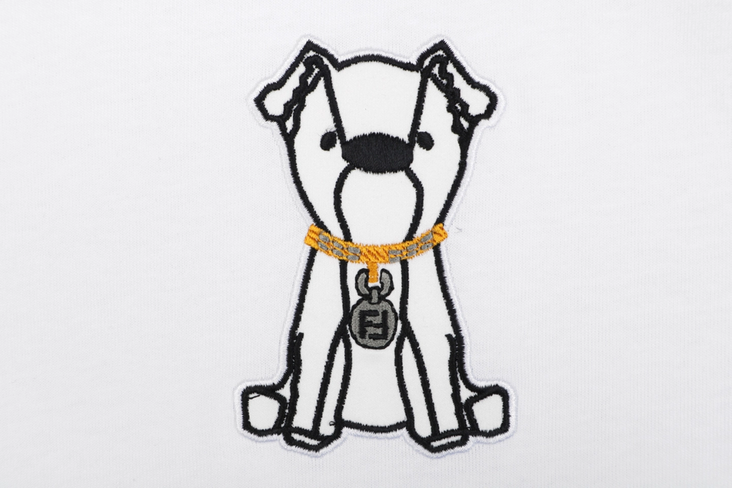 Fendi Embroidered Dog Patch T-Shirt Front Print