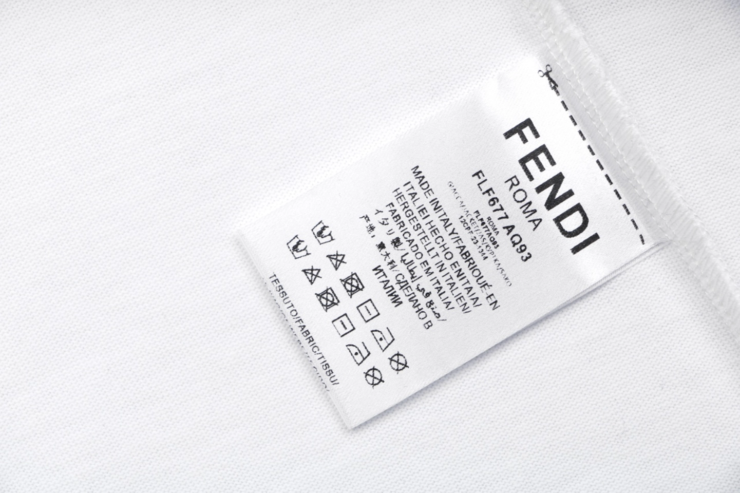 Fendi Embroidered Dog Patch T-Shirt Wash label
