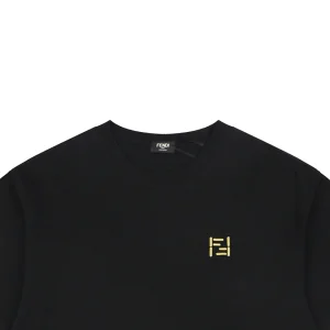 Fendi FF Mini Logo Embroidered T-Shirt