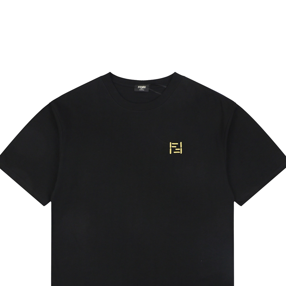 Fendi FF Mini Logo Embroidered T-Shirt
