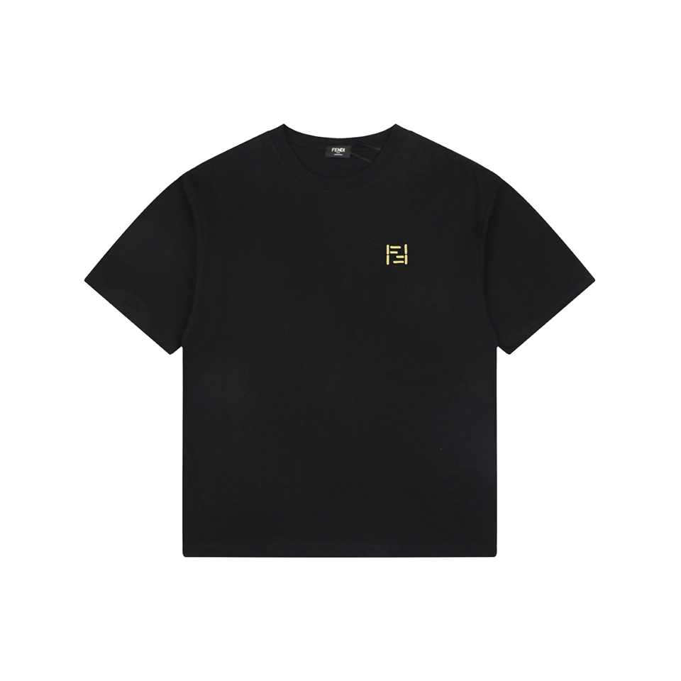 Fendi FF Mini Logo Embroidered T-Shirt Front view