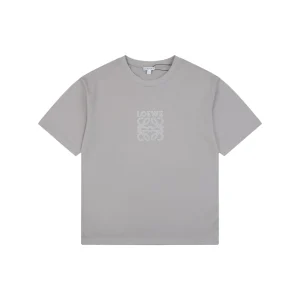 Loewe Anagram Embroidered T-Shirt Grey Front view