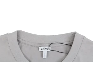 Loewe Anagram Embroidered T-Shirt Grey Collar