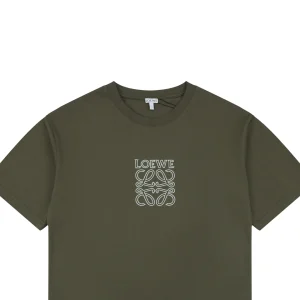 Loewe Anagram Embroidered T-Shirt Green