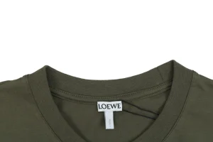Loewe Anagram Embroidered T-Shirt Green Collar