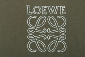 Loewe Anagram Embroidered T-Shirt Green Front Brand