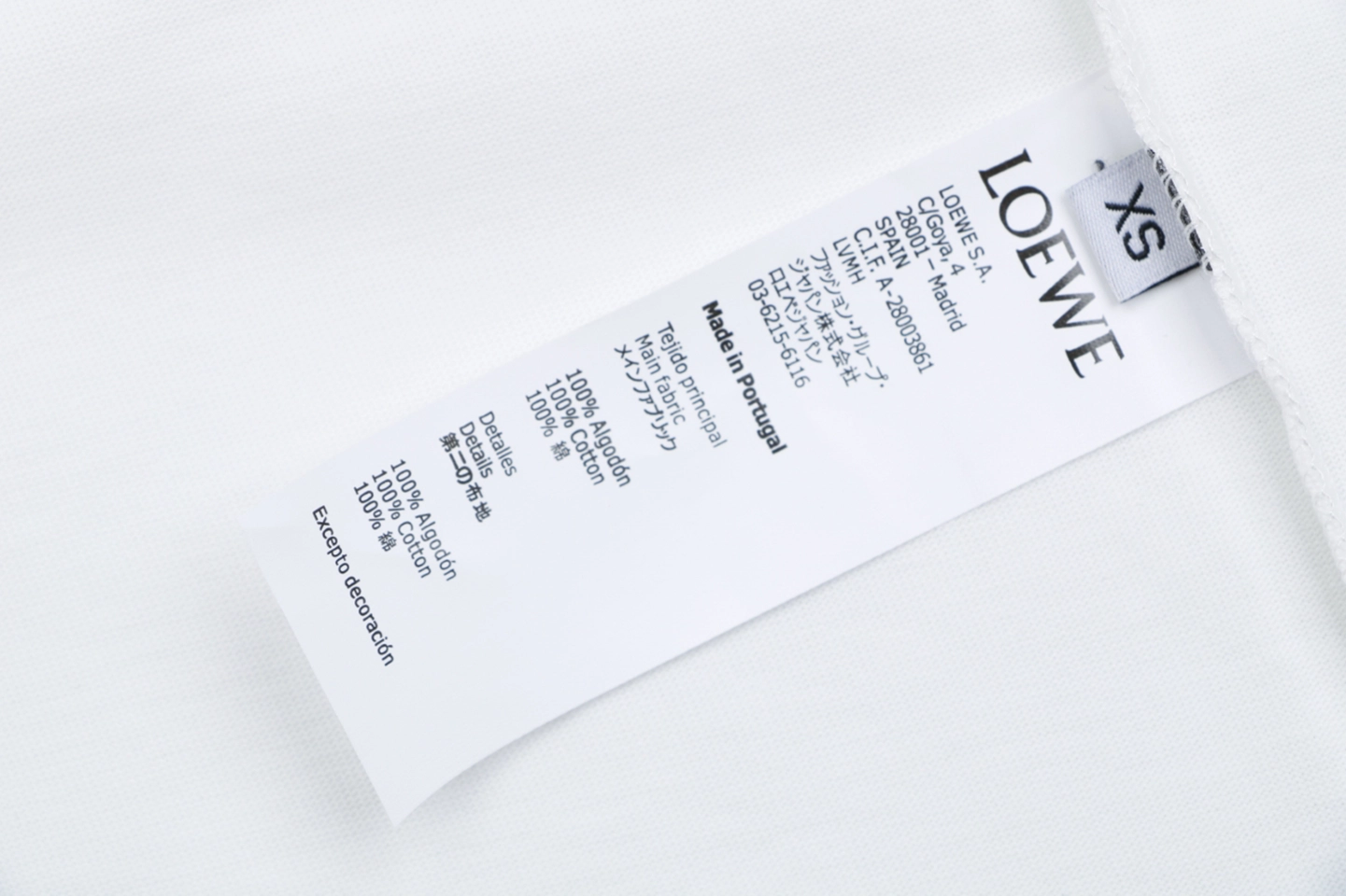 Loewe Frog Embroidered Anagram Cotton T-Shirt White Wash label
