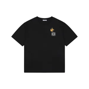 Loewe Frog Embroidered Anagram Cotton T-Shirt Black Front view