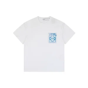 Loewe Gradient Anagram Faux Pocket Embroidered T-Shirt White Front view