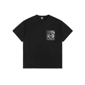 Loewe Gradient Anagram Faux Pocket Embroidered T-Shirt Black Front view