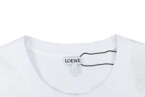 Loewe Logo Pocket Cotton T-Shirt White Collar
