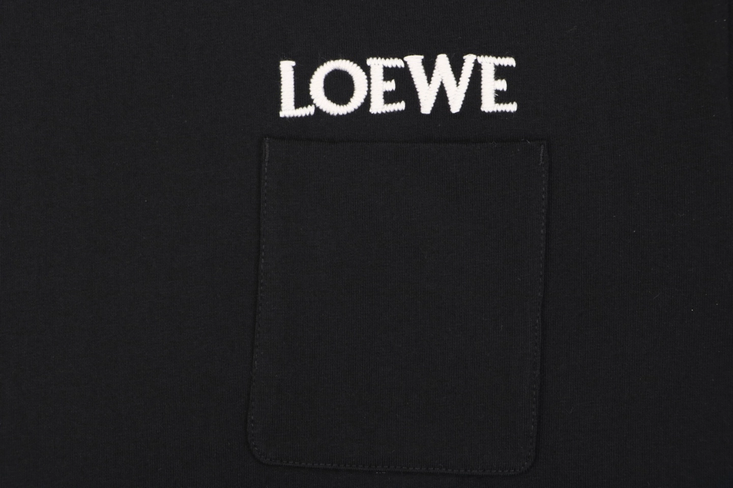 Loewe Logo Pocket Cotton T-Shirt Black Brand