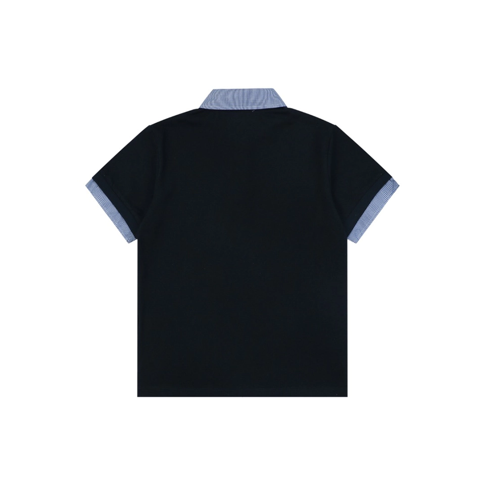 Miu Miu Layered Check Collar Polo Shirt Back view