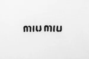 Miu Miu Mini Logo Embroidered T-Shirt White Brand