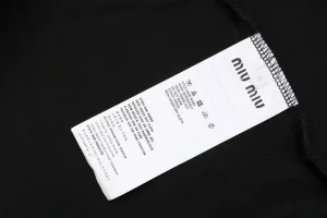 Miu Miu Mini Logo Embroidered T-Shirt Black Wash label