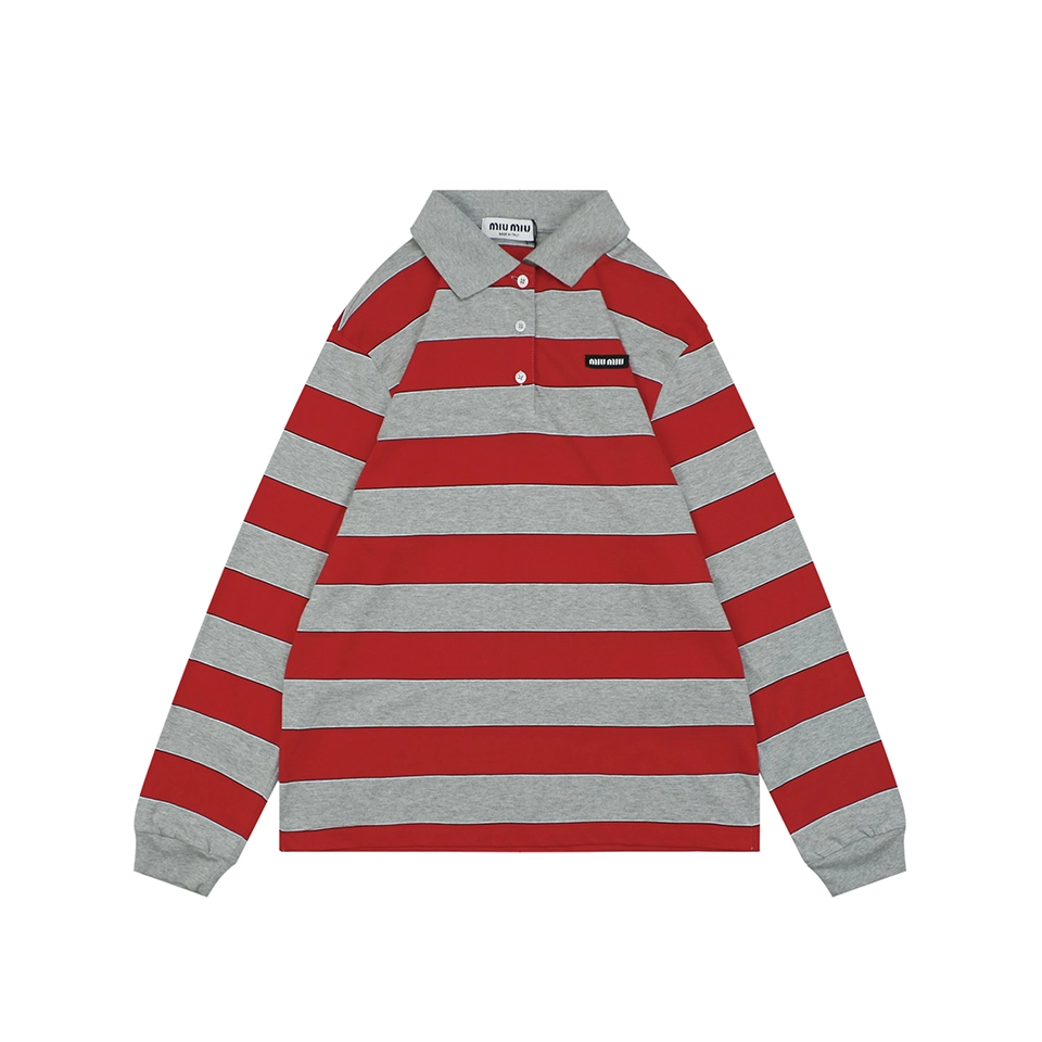 Miu Miu Striped Polo Shirt Front view